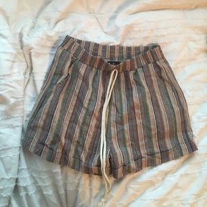 stripy linen beach boho shorts